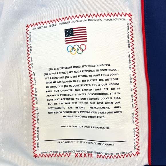 NIKE TEAM USA PARIS OLYMPIC GAMES 2024 PODIUM JACKET XXL Royal Blue White NEW - Picture 12 of 16